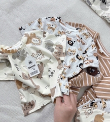 SET 3 BỘ CỘC ĐỘNG VẬT TONE NÂU BÉ TRAI SẴN (xả 95k)