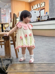 VÁY SUÔNG ĐŨI HOA HỒNG BÉ GÁI (XẢ 57k)