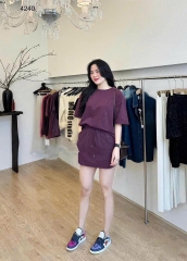 SET BỘ ÁO PHÔNG 2 MÀU TÍM VÀ XÁM KÈM CV NỮ