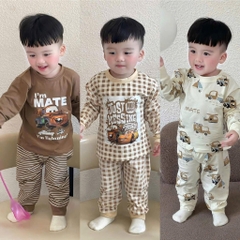 SET 3 BỘ DÀI BÉ TRAI TRẮNG KẺ NÂU