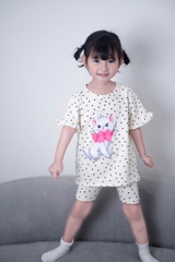 SET BÉ GÁI COTTON TÀU 2 MÀU BÉ GÁI SẴN (XẢ 99k)