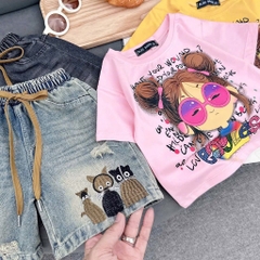 SET IN HÌNH CÔ GÁI MIX QUẦN JEAN SIÊU CHẤT BÉ GÁI