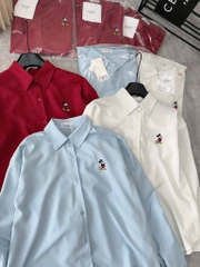 ÁO SƠ MI THÊU MICKEY 3 MÀU NỮ SẴN