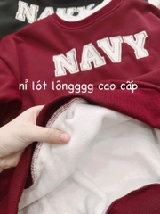 SET NỈ LÓT LÔNG NAVY PHỐI LEN HÀNG QC NỮ THU ĐÔNG SẴN (SALE 199k)