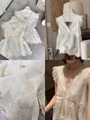 ÁO REN CỔ V HÀNG QC NỮ