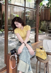 ÁO LEN DỆT WGWE VÀNG THÊU CÁ SẤU NỮ SẴN