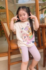 SÉT BLUEY ÁO PHÔNG RỘNG QUẦN LEGGING CHO BÉ GÁI SẴN(XẢ 50k)