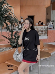ÁO PHÔNG TEE CHỮ TRẮNG CỘC TAY NỮ SẴN