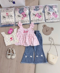 SET DÀI 3 CHI TIẾT BARBIE QUẦN JIEAN NƠ BÉ GÁI