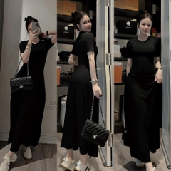 VÁY XOÈ NHẸ DÁNG DÀI MÀU ĐEN NỮ
