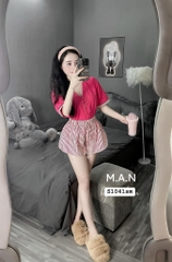 BỘ ÁO CỔ TIM QUẦN ĐÙI KẺ HOT