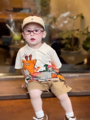 SET POLO ĐỘNG VẬT MIX QUẦN BÉ TRAI (TĂNG GIÁ)(XẢ 65k)