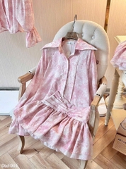 SET TƠ LOANG HỒNG KÈM CHÂN VÁY NỮ SẴN
