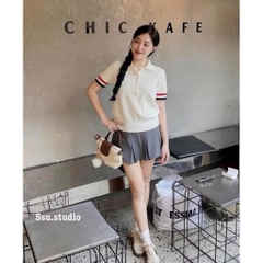 ÁO LEN CỘC TAY 2 MÀU VIỀN TAY NỮ THU ĐÔNG SẴN
