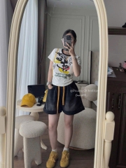 SET ÁO PHÔNG MICKY + QUẦN ĐÙI BÒ HÀNG QC CHÍNH PHẨM NỮ