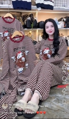 BỘ SNOOPY CHẤT ZIP KẺ XỊN FORM RỘNG NỮ THU ĐÔNG SẴN