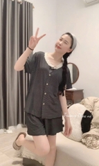 BỘ NGỦ BÈO REN KẺ ĐEN TIỂU THƯ NỮ SẴN