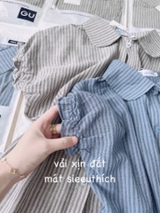 ÁO SƠ MI GU CỔ SEN TAY LIỀN BÈO NỮ SẴN