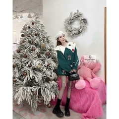 ÁO LEN NOEL XANH ĐỎ NỮ THU ĐÔNG SẴN