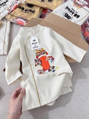 ÁO DÀI HOẠ TIẾT KỲ LÂN BÉ TRAI SẴN- ( SALE 50K)