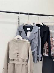 ÁO KHOÁC DẠ DÁNG CHÙM MÔNG NỮ THU ĐÔNG