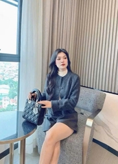 ÁO LEN CADIGAN Z.ARA XÁM LÔNG CHUỘT NỮ THU ĐÔNG