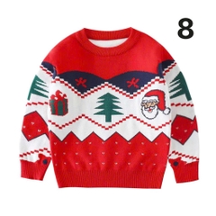 ÁO LEN ĐỎ NOEL DÀI TAY 2 LỚP MỀM MỊN BÉ TRAI BÉ GÁI