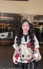 ÁO PHÔNG RÔNG HELLO KITTY CỔ BẺ NỮ SẴN