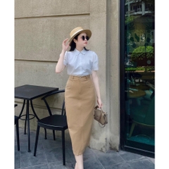 ÁO SƠ MI GU LI XẾP CỔ SEN( XẢ 60k)