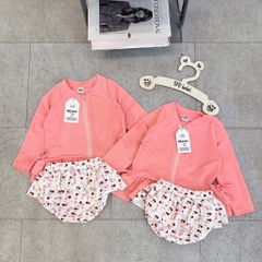 SET ĐỒ BƠI ÁO CAM CHÂN VÁY HOA BÉ GÁI (XẢ 56k)
