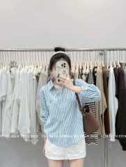 ÁO SƠ MI KẺ THÊU NGỰA DÀI TAY NỮ (SALE 69k)