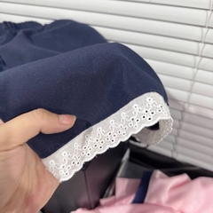 SÉT BỘ ÁO PHÔNG QUẦN THAN VIỀN REN GẤU NỮ