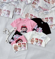 SET 3 ÁO CỘC LABUBU HỒNG TRẮNG ĐEN BÉ GÁI SẴN (SALE 79k)
