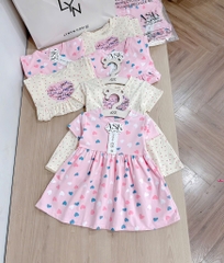 SET 2 VÁY COTTON 4 CHIỀU BÉ GÁI ( sale 79k )