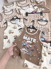 SET BỘ BA LỖ Ô TÔ TONE NÂU BÉ TRAI