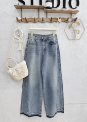 QUẦN JEANS NỮ LOE GẤU VẠT KIỂU
