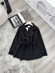 ÁO KHOÁC DẠ DÁNG CHÙM MÔNG NỮ THU ĐÔNG