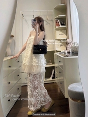 SET ÁO REN 2 DÂY CHÂN VÁY KÈM LÓT NỮ