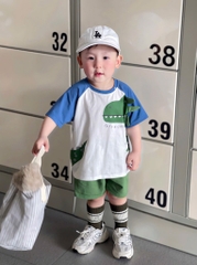 SET 2 BỘ BÉ TRAI KẺ CARO KHỦNG LONG SẴN