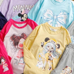SET BỘ DÀI TAY SIZE ĐẠI HÌNH HOẠT HÌNH BÉ GÁI