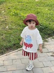 SET ÁO PHÔNG QUẦN ĐỎ BÉ TRAI SẴN ( xả 45k) )