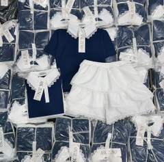 SET ÁO BÈO CHÂN VÁY TẦNG TRẮNG NỮ