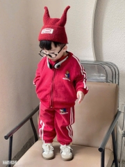 SET BỘ DÀI NỈ GẤU PADDINGTON ĐỎ XÁM BÉ TRAI