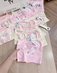 SET 2 BỘ COTTON 2 DÂY CỔ BÈO KITTY TONE BE HỒNG BÉ GÁI(XẢ 79k)