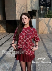 ÁO PHÔNG G.C ĐỎ ĐEN TRẮNG NỮ