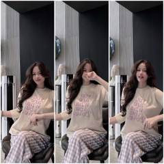 SET BỘ DÀI YOU LOVE QUẦN KẺ TÍM NỮ THU ĐÔNG