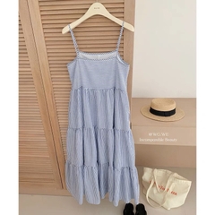 VÁY 2S MAXI KẺ SIU HOT (Xả 60k)