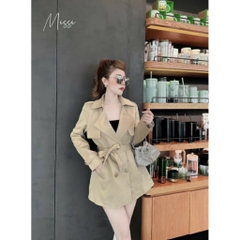 ÁO KHOÁC NỮ KAKI KÈM ĐAI THU ĐÔNG SẴN
