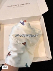 SET BỘ CỘC PIJAMA LỤA HOẠ TIẾT BƯỚM NỮ