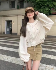 ÁO KHOÁC GIÓ NỮ 2 KHOÁ LOGO CHIM ÉN THU ĐÔNG SẴN ( XẢ 89k )